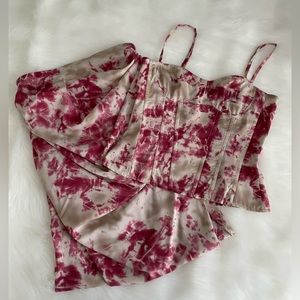 Pretty little thing Tie dye print Skirt & Corset Top